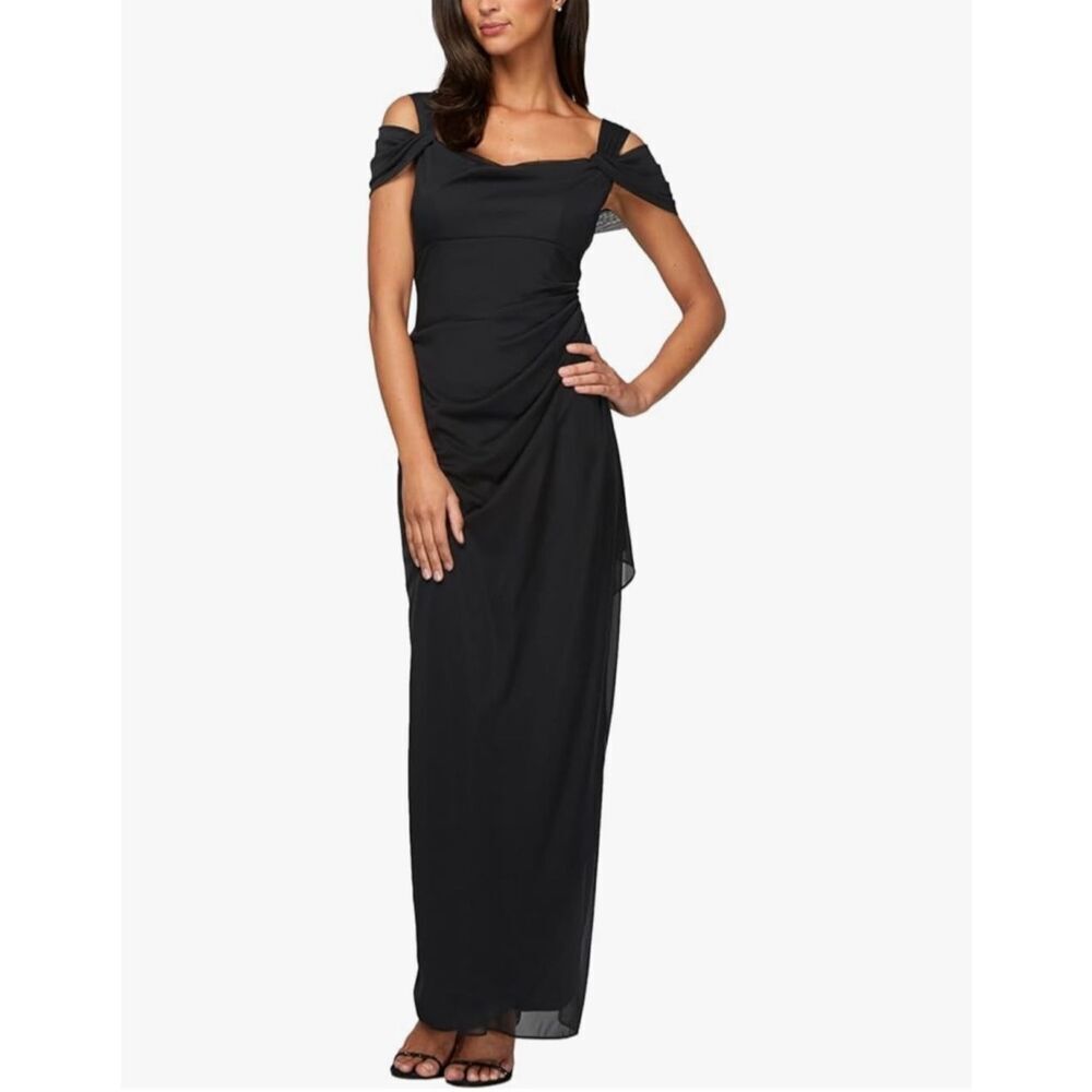 NEW Alex Evenings Cold Shoulder Formal Maxi Dress 14